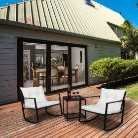 Free shipping 3 Pieces Patio Set Outdoor Wicker Patio Furniture Sets Modern Bistro Set Rattan Chair Conversation Sets with Coffee Table for Yard and B