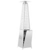 GO 42000 BTU Stainless Steel Material Pyramid Glass Tube Flame Outdoor Heater with Long Strips of Flame with Aluminum Top Reflector Shield Heating Up