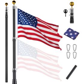 30 ft Al Flag Pole w/ US Flag and Ball