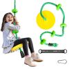 Tree Swing Toys for Kids;  Climbing Rope Platforms Seat Swing Disc with Connect Strap & Carabiners;  Outdoor Swing Set for Backyard and Playground Acc