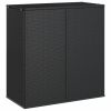 vidaXL Patio Cushion Box PE Rattan Black