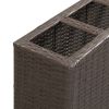 vidaXL Garden Raised Bed with 4 Pots 31.5"x8.7"x31.1" Poly Rattan Brown