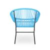 Chrissy Outdoor Blue Modern Faux Rattan Club Chairs (Set of 2)