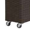 vidaXL Garden Raised Bed with 4 Pots 31.5"x8.7"x31.1" Poly Rattan Brown