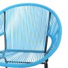 Chrissy Outdoor Blue Modern Faux Rattan Club Chairs (Set of 2)