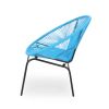 Chrissy Outdoor Blue Modern Faux Rattan Club Chairs (Set of 2)