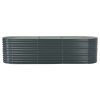 vidaXL Garden Raised Bed 126"x31.5"x31.9" Galvanized Steel Gray