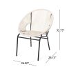 Chrissy Outdoor White Modern Faux Rattan Club Chairs (Set of 2)