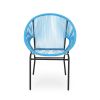 Chrissy Outdoor Blue Modern Faux Rattan Club Chairs (Set of 2)