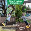 Tree Swing Toys for Kids;  Climbing Rope Platforms Seat Swing Disc with Connect Strap & Carabiners;  Outdoor Swing Set for Backyard and Playground Acc