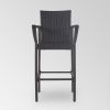 Stewart 30-Inch Outdoor Grey Wicker Barstool (Set of 2)