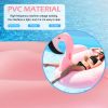 Giant inflatable flamingos ride on floating objects in the swimming pool; equipped with fast valve swimming rafts; suitable for summer party decoratio