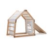 Kids Climber and Play Toy;  Wood Climber w/ Slide and Climbing Slop;  Canvas;  Indoor Jungle Gym for Toddlers;  12 Changeable Shapes Playground;  Natu