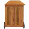 Patio Storage Box with Wheels 59.1"x19.7"x22.8" Solid Wood Acacia