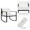 Free shipping 3 Pieces Patio Set Outdoor Wicker Patio Furniture Sets Modern Bistro Set Rattan Chair Conversation Sets with Coffee Table for Yard and B