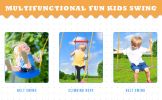 Outdoor Toddler Swing Set for Backyard; Playground Swing Sets with Climbing Ladder; Swing and Climbing Playset for Kids