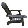 Outdoor or indoor Wood Adirondack chair with an hole to hold umbrella on the arm ; Black