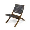 Riley Outdoor Acacia Wood Foldable Chairs (Set of 2); Brown Patina and Gray Straps