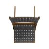 Riley Outdoor Acacia Wood Foldable Chairs (Set of 2); Brown Patina and Gray Straps