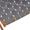 Riley Outdoor Acacia Wood Foldable Chairs (Set of 2); Brown Patina and Gray Straps