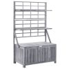 vidaXL Storage Box with Trellis Gray 39"x21.7"x63" Solid Acacia Wood