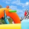 Inflatable Jumper Bounce House - Playground Backyard Playhouse Park Jumping Castle with Splash Pool &amp; Beach Volleyball Plus Heavy Duty Blower for
