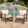 Outdoor Willow Bar Club Chairs with Cushions (Set of 2)