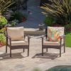 Outdoor Willow Bar Club Chairs with Cushions (Set of 2)