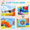 Inflatable Jumper Bounce House - Playground Backyard Playhouse Park Jumping Castle with Splash Pool &amp; Beach Volleyball Plus Heavy Duty Blower for