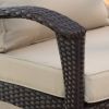 Outdoor Willow Bar Club Chairs with Cushions (Set of 2)