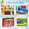 Inflatable Jumper Bounce House - Playground Backyard Playhouse Park Jumping Castle with Splash Pool &amp; Beach Volleyball Plus Heavy Duty Blower for