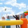 Inflatable Jumper Bounce House - Playground Backyard Playhouse Park Jumping Castle with Splash Pool &amp; Beach Volleyball Plus Heavy Duty Blower for
