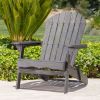 Outdoor Solid Wood Foldable Adirondack DARK GREY Chair