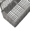 vidaXL Trellis Raised Bed with 3 Pots 32.7"x11.8"x51.2" Poly Rattan Gray