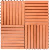 Outdoor Patio 8-Slat Eucalyptus Interlocking Deck Tile (Set of 10 Tiles)