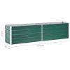 Garden Raised Bed Galvanized Steel 94.5"x15.7"x17.7" Green