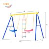 Outdoor Toddler Swing Set for Backyard; Playground Swing Sets with Climbing Ladder; Swing and Climbing Playset for Kids