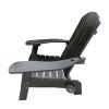 Outdoor or indoor Wood Adirondack chair with an hole to hold umbrella on the arm ; Black