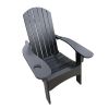 Outdoor or indoor Wood Adirondack chair with an hole to hold umbrella on the arm ; Black