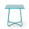 Doris Outdoor Modern 18" Steel Desk Side Table Teal