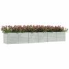 vidaXL Garden Raised Bed 189"x31.5"x30.3" Galvanized Steel Silver