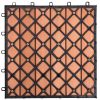 Outdoor Patio 6-Slat Eucalyptus Interlocking Deck Tile (Set of 10 Tiles)