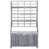 vidaXL Storage Box with Trellis Gray 39"x21.7"x63" Solid Acacia Wood