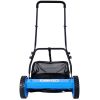 16-Inch 5-Blade Push Reel Lawn Mower with Grass Catcher, BLUE COLOR
