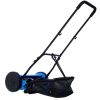 16-Inch 5-Blade Push Reel Lawn Mower with Grass Catcher, BLUE COLOR