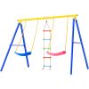 Outdoor Toddler Swing Set for Backyard; Playground Swing Sets with Climbing Ladder; Swing and Climbing Playset for Kids
