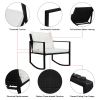 Free shipping 3 Pieces Patio Set Outdoor Wicker Patio Furniture Sets Modern Bistro Set Rattan Chair Conversation Sets with Coffee Table for Yard and B