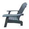Outdoor or indoor Wood Adirondack chair with an hole to hold umbrella on the arm ; Gray