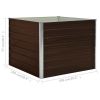 vidaXL Raised Garden Bed Brown 39.4"x39.4"x30.3" Galvanized Steel