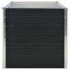 vidaXL Raised Garden Bed Anthracite 63"x31.5"x30.3" Galvanized Steel
